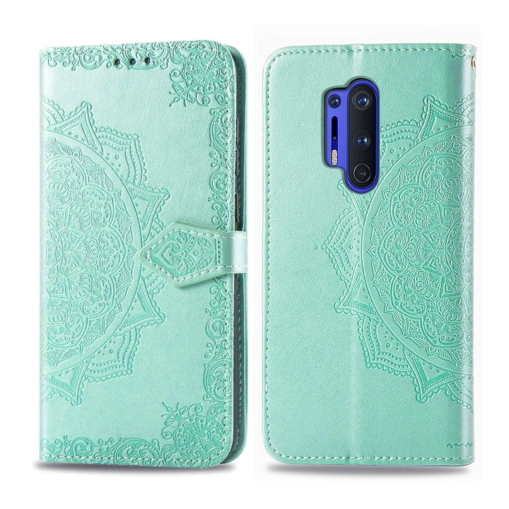 Embossed Mandala Pattern PC + TPU Horizontal Flip Leather Case with Holder & Card Slots, For OnePlus 8 Pro