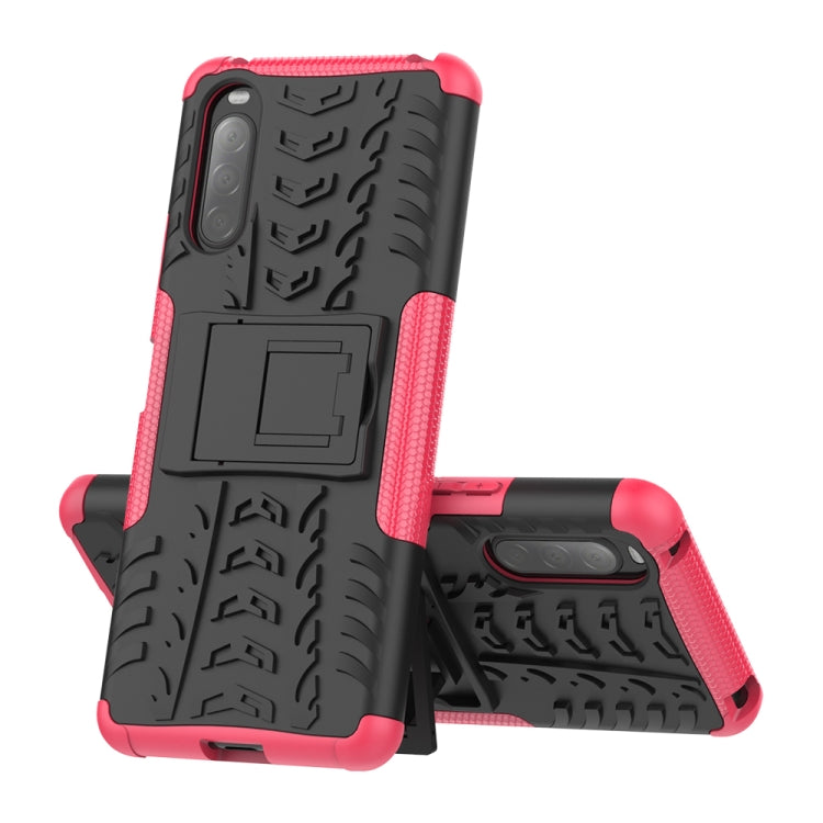 Tire Texture Shockproof TPU+PC Protective Case with Holder, For iPhone SE 2022 / SE 2020, For Sony Xperia 10 Ⅱ, For Huawei Honor Play 9A, For Galaxy M30s