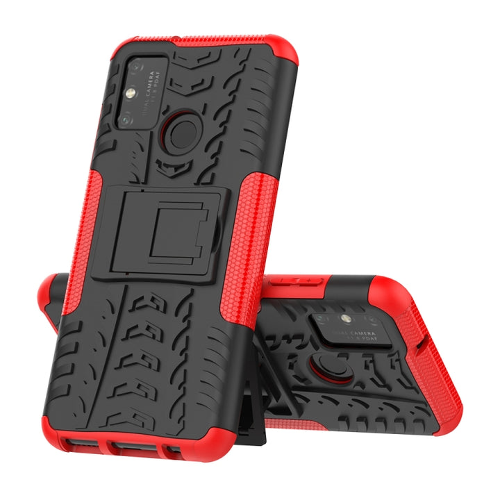 Tire Texture Shockproof TPU+PC Protective Case with Holder, For iPhone SE 2022 / SE 2020, For Sony Xperia 10 Ⅱ, For Huawei Honor Play 9A, For Galaxy M30s