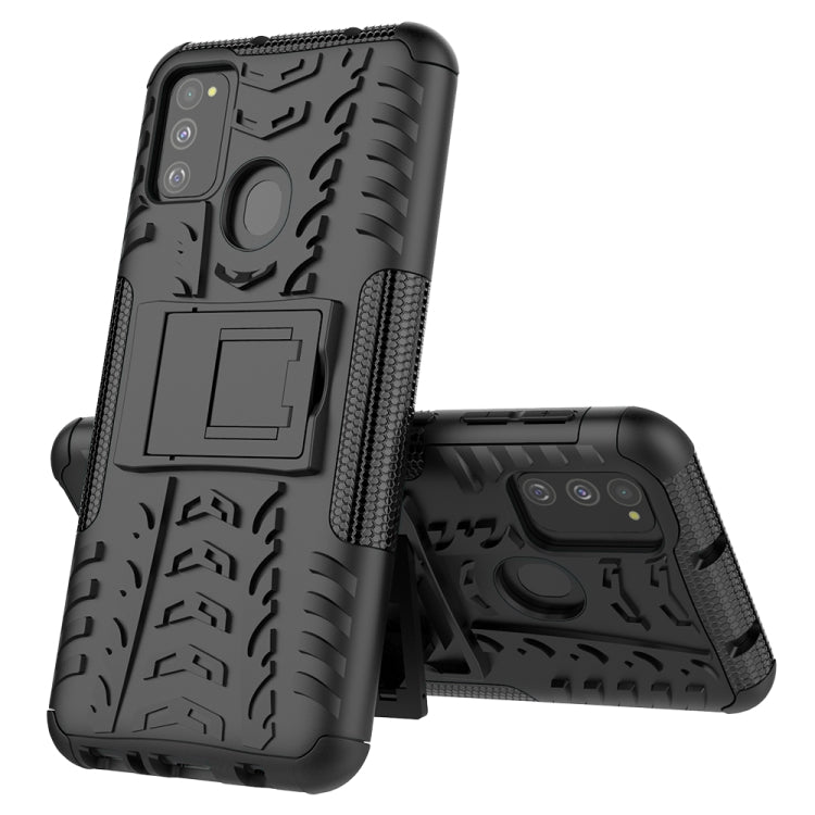 Tire Texture Shockproof TPU+PC Protective Case with Holder, For iPhone SE 2022 / SE 2020, For Sony Xperia 10 Ⅱ, For Huawei Honor Play 9A, For Galaxy M30s