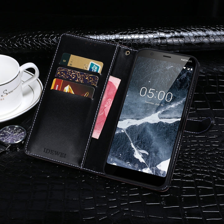 idewei Crocodile Texture Horizontal Flip Leather Case with Holder & Card Slots & Wallet, For Nokia 5.1