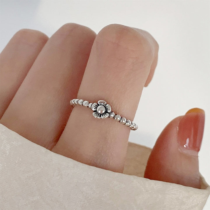 Platinum Plated Ladies Vintage Wear Combination Ring, J2173