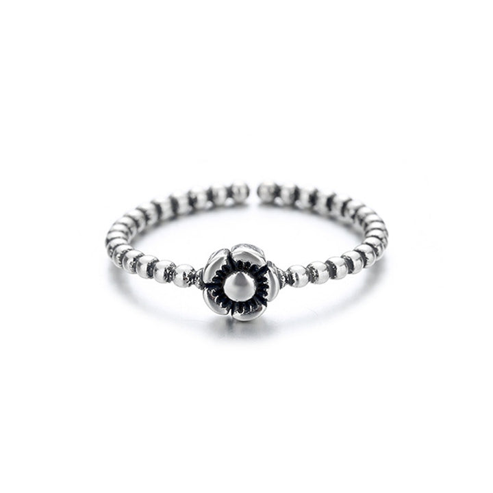 Platinum Plated Ladies Vintage Wear Combination Ring, J2173