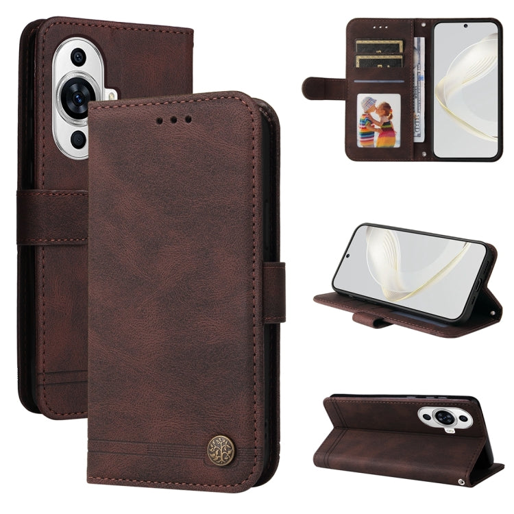 Skin Feel Life Tree Metal Button Leather Phone Case, For Huawei nova 12, For Huawei Mate 60, For Huawei Mate 60 Pro, For Huawei Enjoy 60X, For Huawei nova 11 Pro, For Huawei nova 11