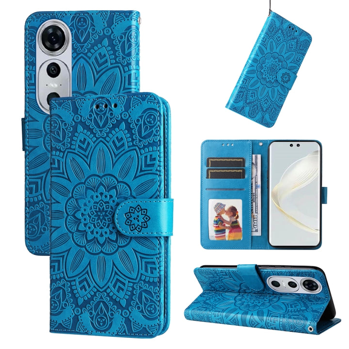 Embossed Sunflower Leather Phone Case, For Huawei nova 13 Pro, For Huawei nova 13 / nova 12, For Huawei Enjoy 70 Pro, For Huawei Enjoy 70, For Huawei nova 11 SE, For Huawei nova 12 Pro