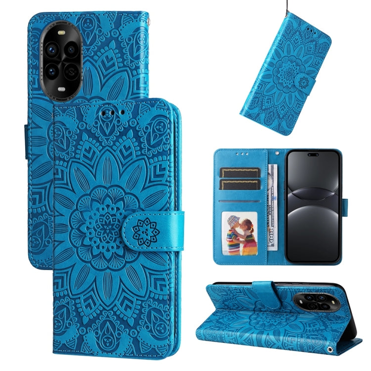 Embossed Sunflower Leather Phone Case, For Huawei nova 13 Pro, For Huawei nova 13 / nova 12, For Huawei Enjoy 70 Pro, For Huawei Enjoy 70, For Huawei nova 11 SE, For Huawei nova 12 Pro