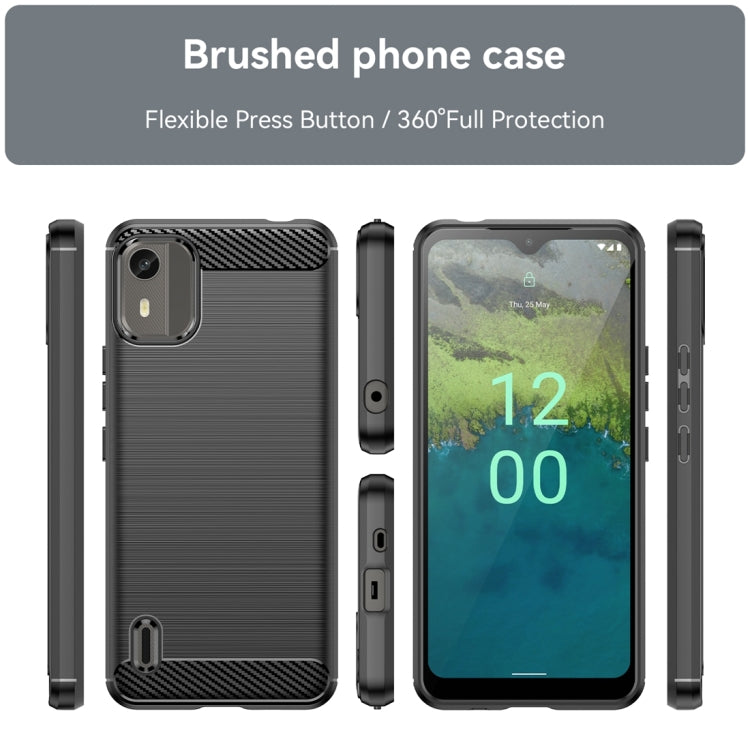 Brushed Texture Carbon Fiber TPU Phone Case, For Nokia C12, For Nokia C12 Pro, For Nokia C12 Plus, For Nokia C22