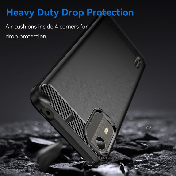 Brushed Texture Carbon Fiber TPU Phone Case, For Nokia C12, For Nokia C12 Pro, For Nokia C12 Plus, For Nokia C22