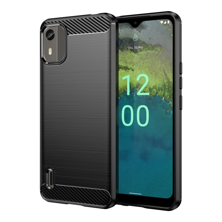 Brushed Texture Carbon Fiber TPU Phone Case, For Nokia C12, For Nokia C12 Pro, For Nokia C12 Plus, For Nokia C22