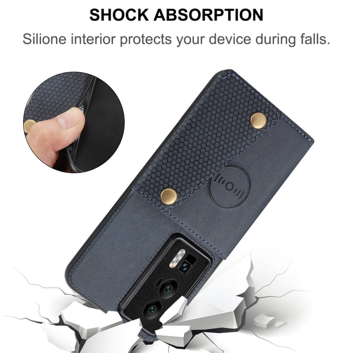 Double Buckle Magnetic PU+TPU Phone Case, For Huawei P60 / P60 Pro