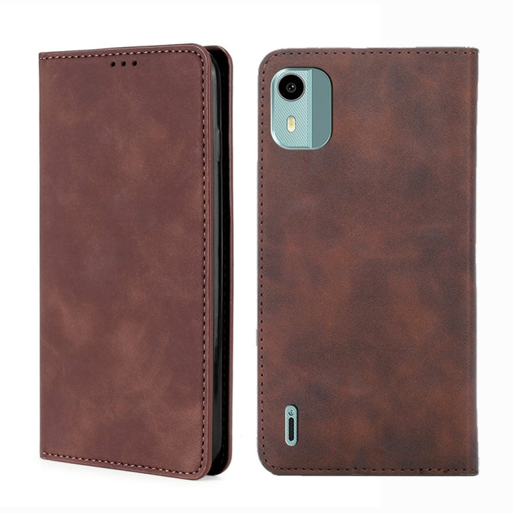 Skin Feel Magnetic Leather Phone Case, For Nokia C12, For Nokia G42 5G, For Nokia C22, For Nokia C32, For Nokia G11 Plus, For Nokia C300 4G US Version