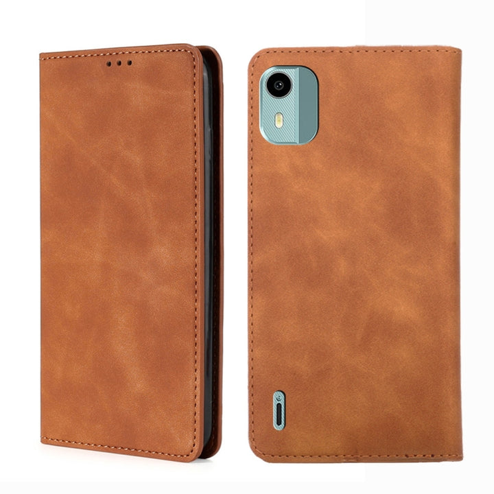 Skin Feel Magnetic Leather Phone Case, For Nokia C12, For Nokia G42 5G, For Nokia C22, For Nokia C32, For Nokia G11 Plus, For Nokia C300 4G US Version