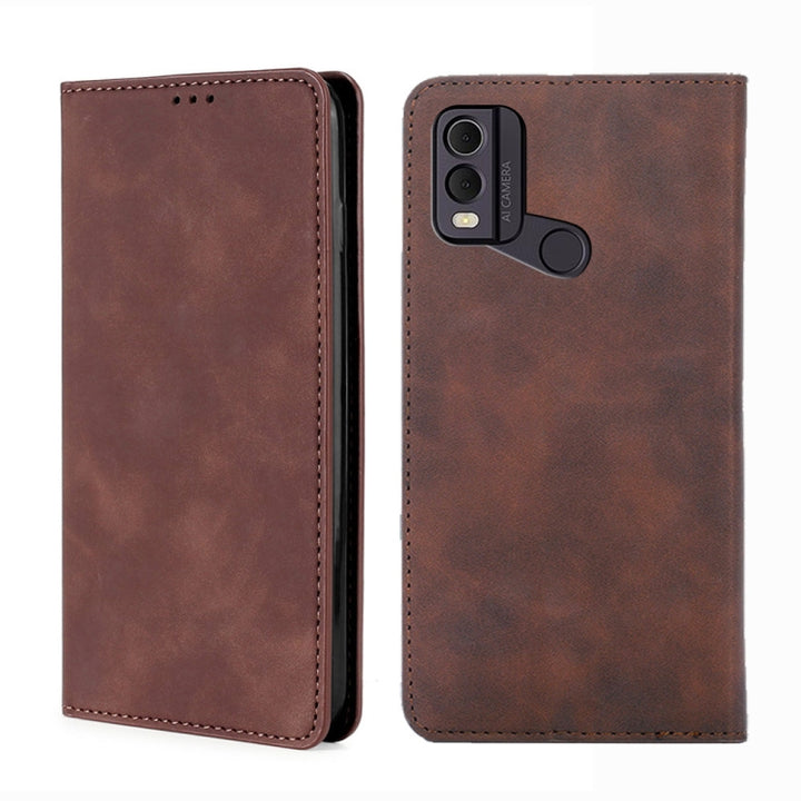 Skin Feel Magnetic Leather Phone Case, For Nokia C12, For Nokia G42 5G, For Nokia C22, For Nokia C32, For Nokia G11 Plus, For Nokia C300 4G US Version