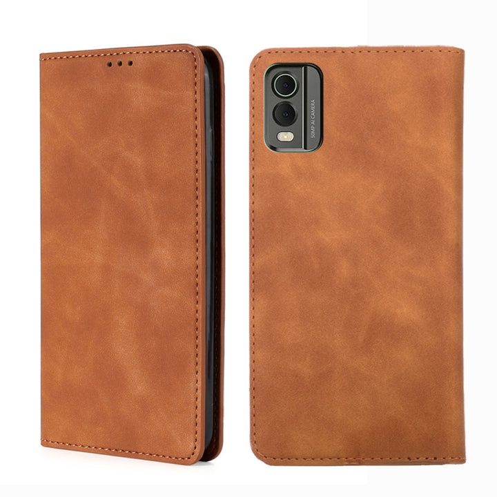 Skin Feel Magnetic Leather Phone Case, For Nokia C12, For Nokia G42 5G, For Nokia C22, For Nokia C32, For Nokia G11 Plus, For Nokia C300 4G US Version