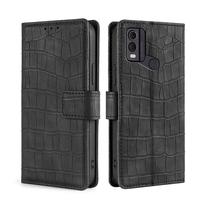 Skin Feel Crocodile Magnetic Clasp Leather Phone Case, For Nokia C12, For Nokia C22, For Nokia C32, For Nokia G11 Plus, For Nokia C02 TA-1522