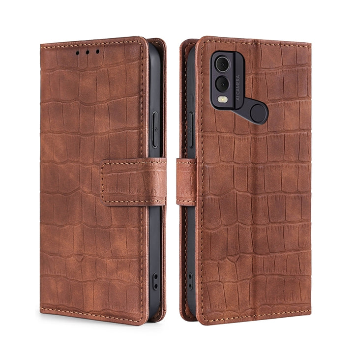 Skin Feel Crocodile Magnetic Clasp Leather Phone Case, For Nokia C12, For Nokia C22, For Nokia C32, For Nokia G11 Plus, For Nokia C02 TA-1522