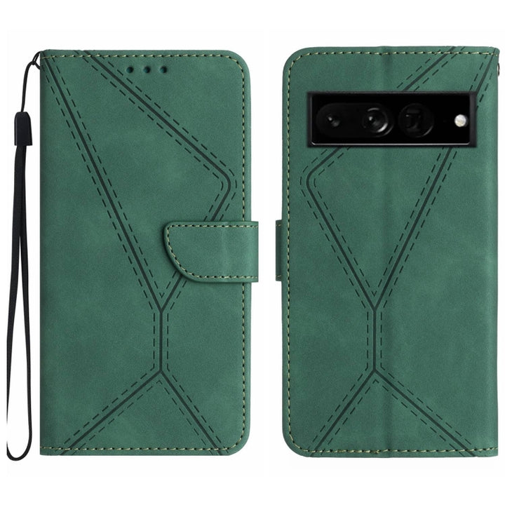 Stitching Embossed Leather Phone Case, For Google Pixel 7, For Google Pixel 7 Pro, For Google Pixel 7a, For Google Pixel 6, For Google Pixel 6 Pro