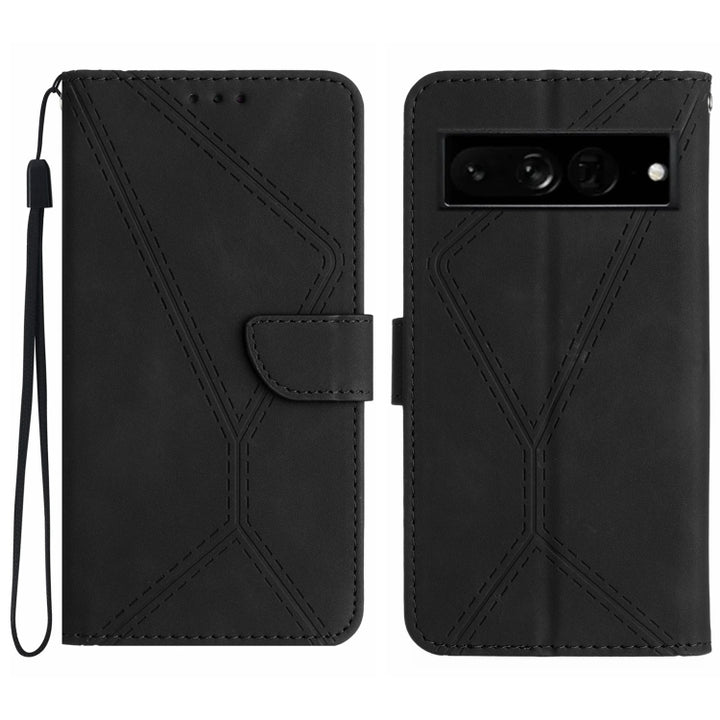 Stitching Embossed Leather Phone Case, For Google Pixel 7, For Google Pixel 7 Pro, For Google Pixel 7a, For Google Pixel 6, For Google Pixel 6 Pro