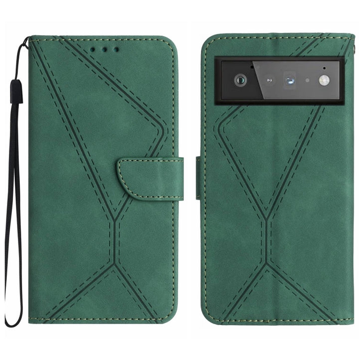 Stitching Embossed Leather Phone Case, For Google Pixel 7, For Google Pixel 7 Pro, For Google Pixel 7a, For Google Pixel 6, For Google Pixel 6 Pro