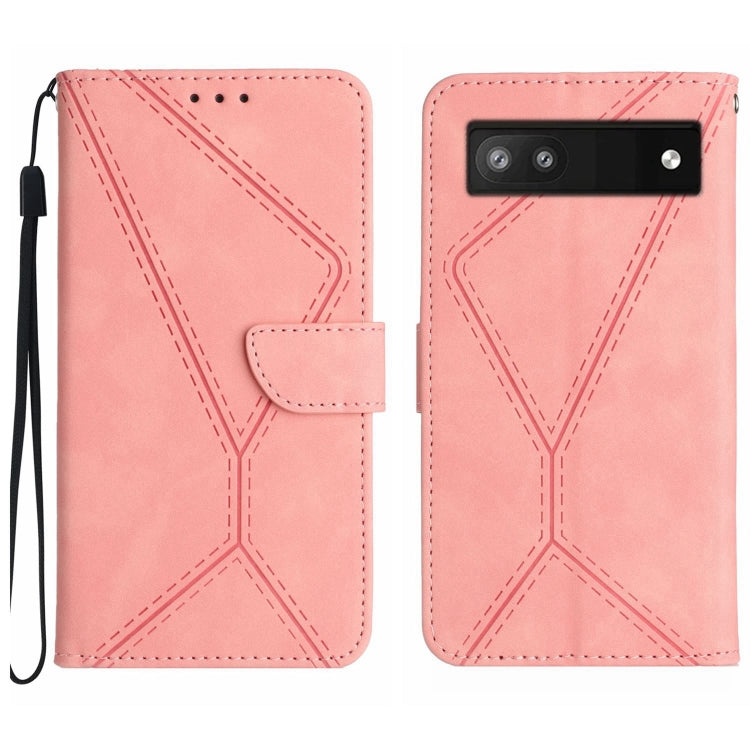 Stitching Embossed Leather Phone Case, For Google Pixel 6a