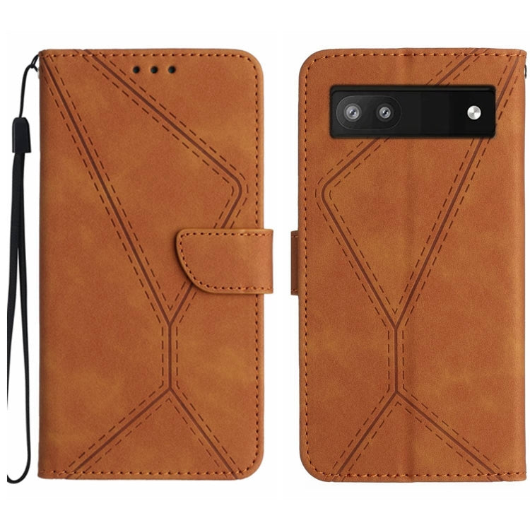 Stitching Embossed Leather Phone Case, For Google Pixel 6a