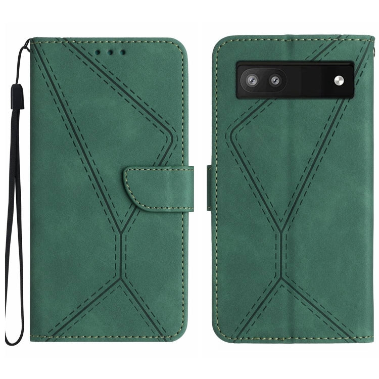 Stitching Embossed Leather Phone Case, For Google Pixel 6a