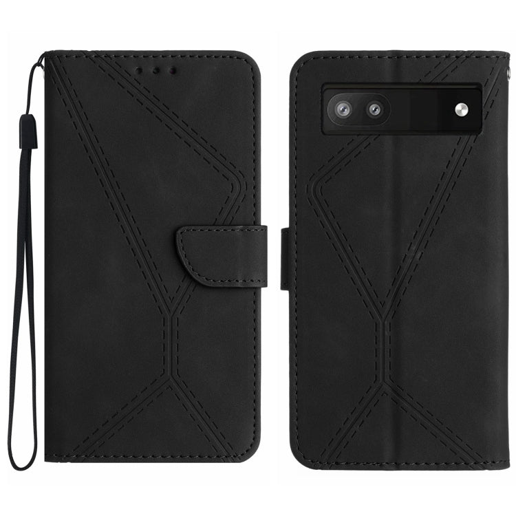 Stitching Embossed Leather Phone Case, For Google Pixel 6a