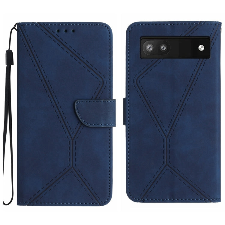 Stitching Embossed Leather Phone Case, For Google Pixel 6a