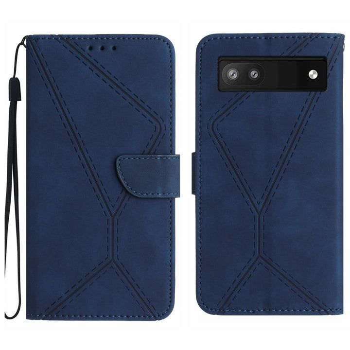 Stitching Embossed Leather Phone Case, For Google Pixel 6a