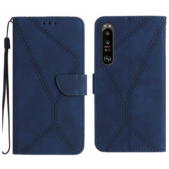 Stitching Embossed Leather Phone Case, For Sony Xperia 1 III, For Sony Xperia 1 IV, For Sony Xperia 1 V, For Sony Xperia 5 III, For Sony Xperia 5 IV