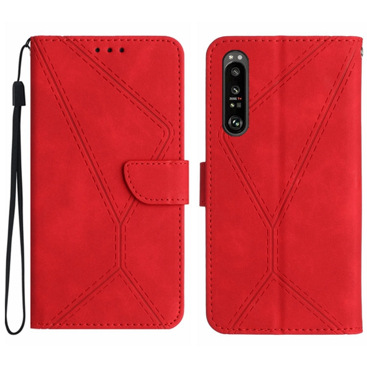 Stitching Embossed Leather Phone Case, For Sony Xperia 1 III, For Sony Xperia 1 IV, For Sony Xperia 1 V, For Sony Xperia 5 III, For Sony Xperia 5 IV