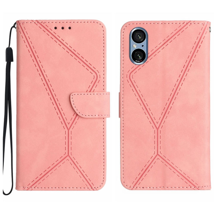 Stitching Embossed Leather Phone Case, For Sony Xperia 5 V, For Sony Xperia 10 III, For Sony Xperia 10 IV, For Sony Xperia 10 V