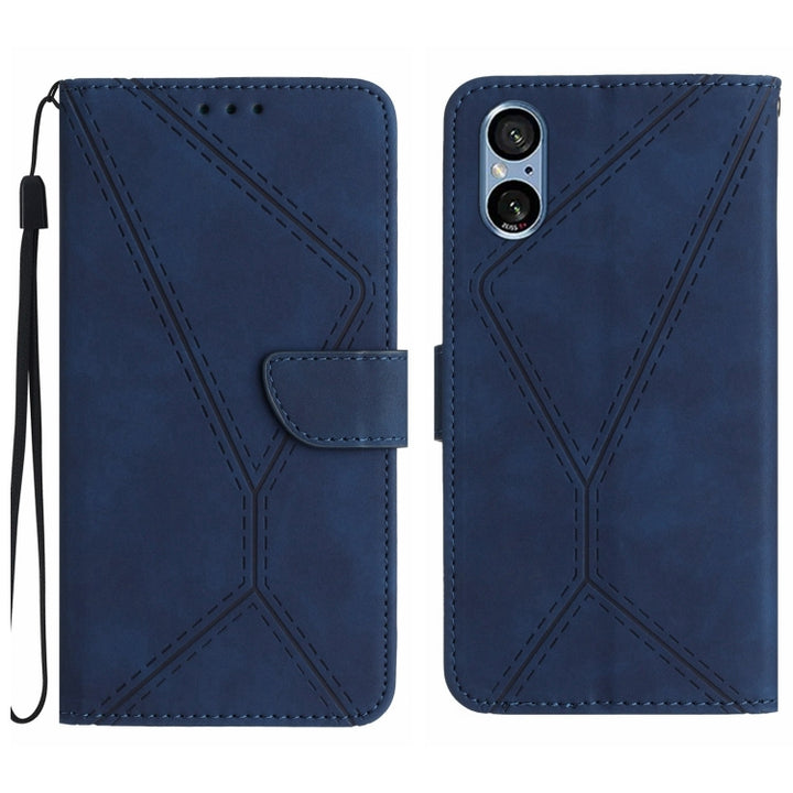 Stitching Embossed Leather Phone Case, For Sony Xperia 5 V, For Sony Xperia 10 III, For Sony Xperia 10 IV, For Sony Xperia 10 V