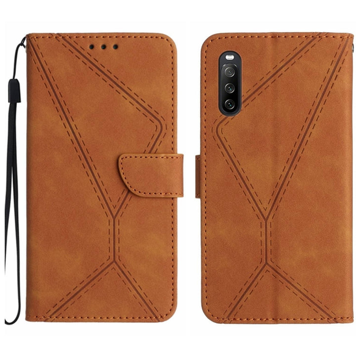 Stitching Embossed Leather Phone Case, For Sony Xperia 5 V, For Sony Xperia 10 III, For Sony Xperia 10 IV, For Sony Xperia 10 V