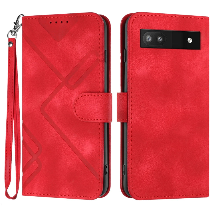 Line Pattern Skin Feel Leather Phone Case, For Google Pixel 7 5G, For Google Pixel 6a