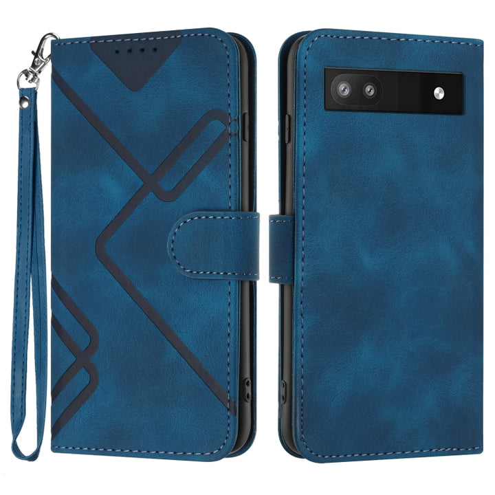 Line Pattern Skin Feel Leather Phone Case, For Google Pixel 7 5G, For Google Pixel 6a