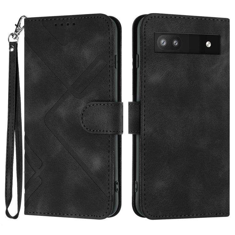 Line Pattern Skin Feel Leather Phone Case, For Google Pixel 7 5G, For Google Pixel 6a