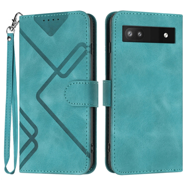 Line Pattern Skin Feel Leather Phone Case, For Google Pixel 7 5G, For Google Pixel 6a