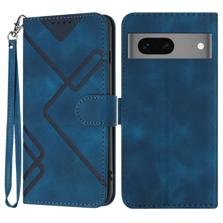 Line Pattern Skin Feel Leather Phone Case, For Google Pixel 7 5G, For Google Pixel 6a