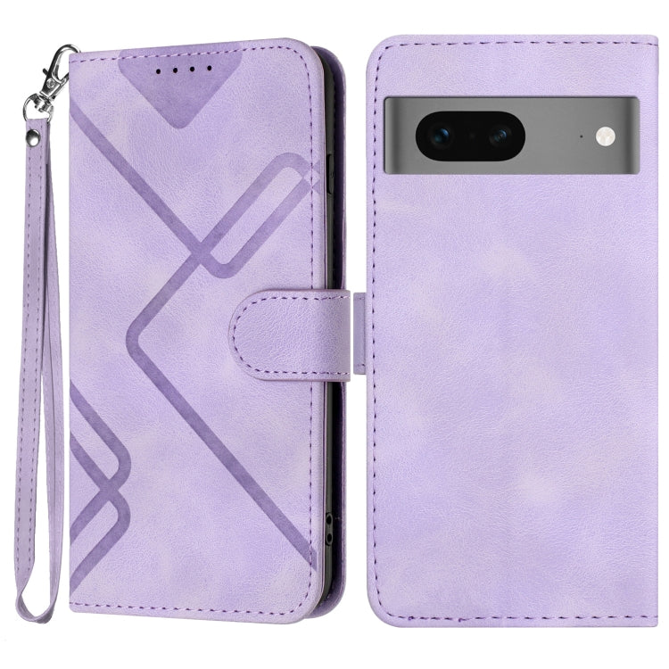 Line Pattern Skin Feel Leather Phone Case, For Google Pixel 7 5G, For Google Pixel 6a