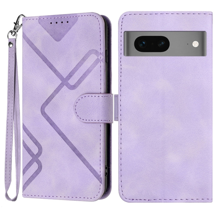 Line Pattern Skin Feel Leather Phone Case, For Google Pixel 7 5G, For Google Pixel 6a