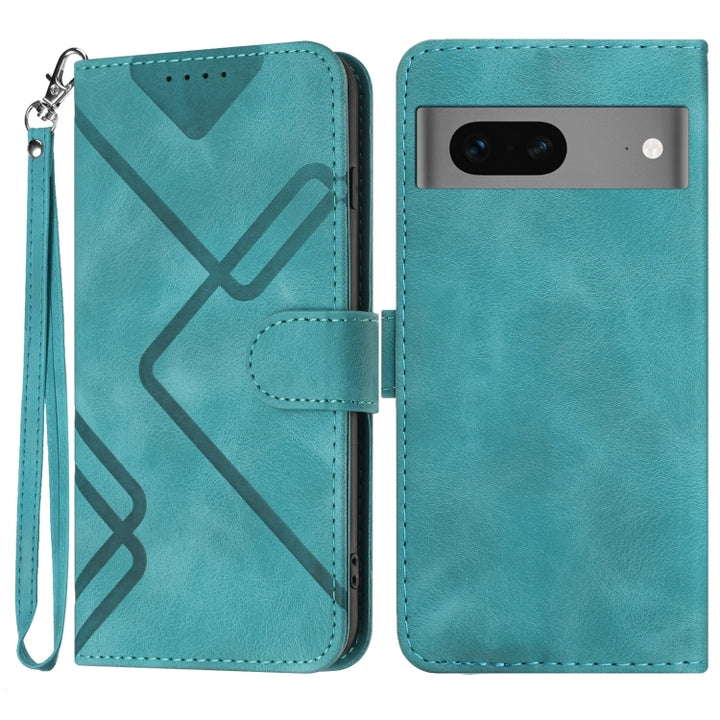 Line Pattern Skin Feel Leather Phone Case, For Google Pixel 7 5G, For Google Pixel 6a