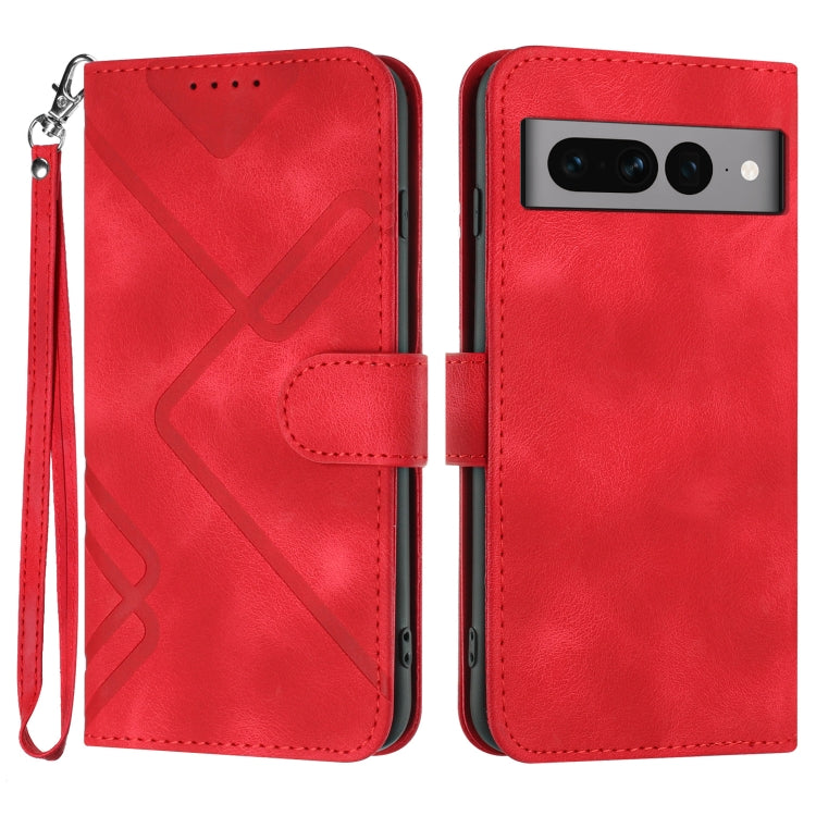 Line Pattern Skin Feel Leather Phone Case, For Google Pixel 9a, For Google Pixel 9 Pro, For Google Pixel 9, For Google Pixel 8a, For Google Pixel 7 Pro 5G