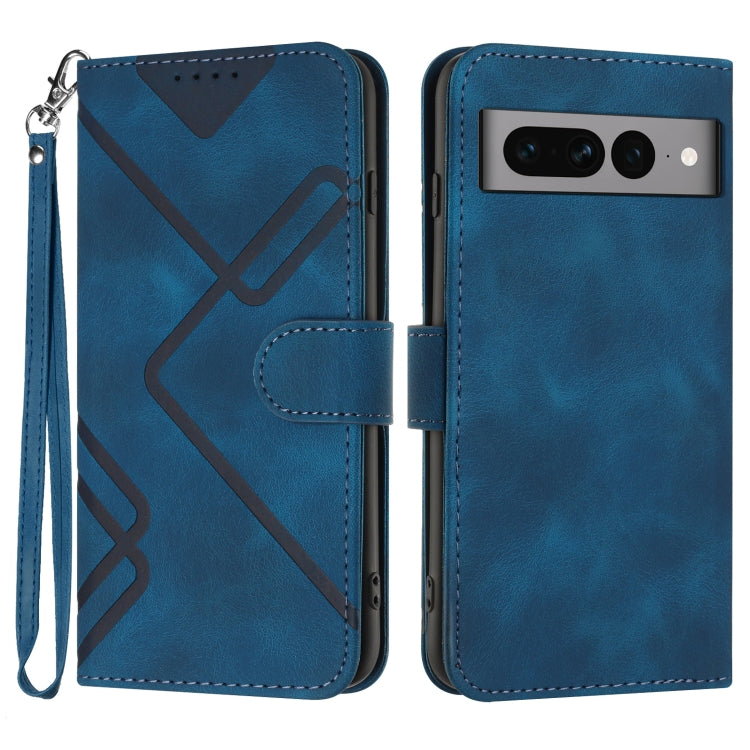 Line Pattern Skin Feel Leather Phone Case, For Google Pixel 9a, For Google Pixel 9 Pro, For Google Pixel 9, For Google Pixel 8a, For Google Pixel 7 Pro 5G