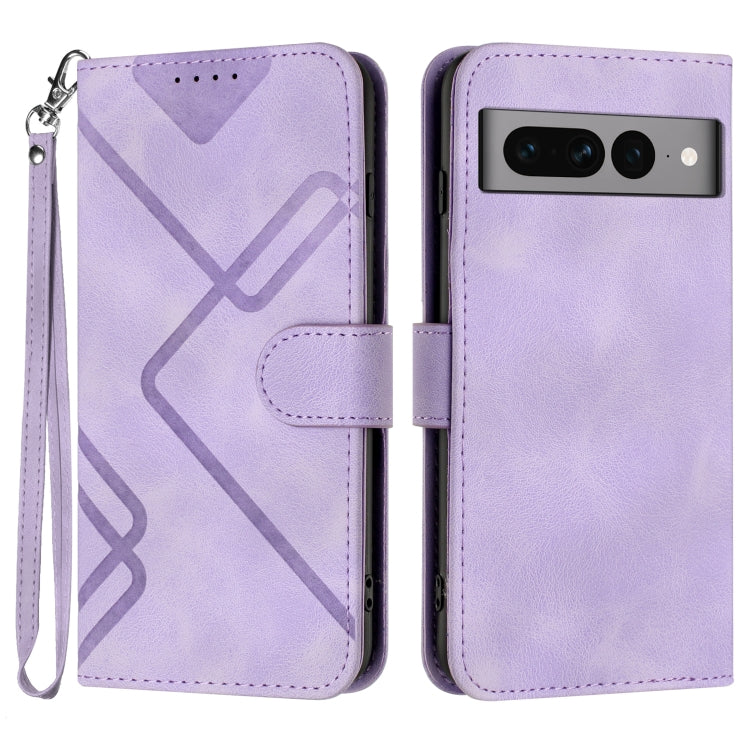 Line Pattern Skin Feel Leather Phone Case, For Google Pixel 9a, For Google Pixel 9 Pro, For Google Pixel 9, For Google Pixel 8a, For Google Pixel 7 Pro 5G