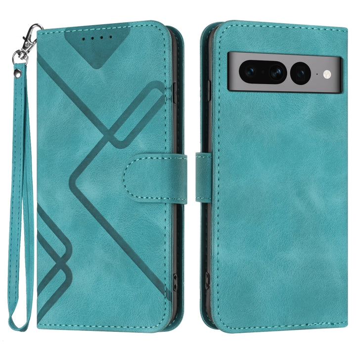 Line Pattern Skin Feel Leather Phone Case, For Google Pixel 9a, For Google Pixel 9 Pro, For Google Pixel 9, For Google Pixel 8a, For Google Pixel 7 Pro 5G