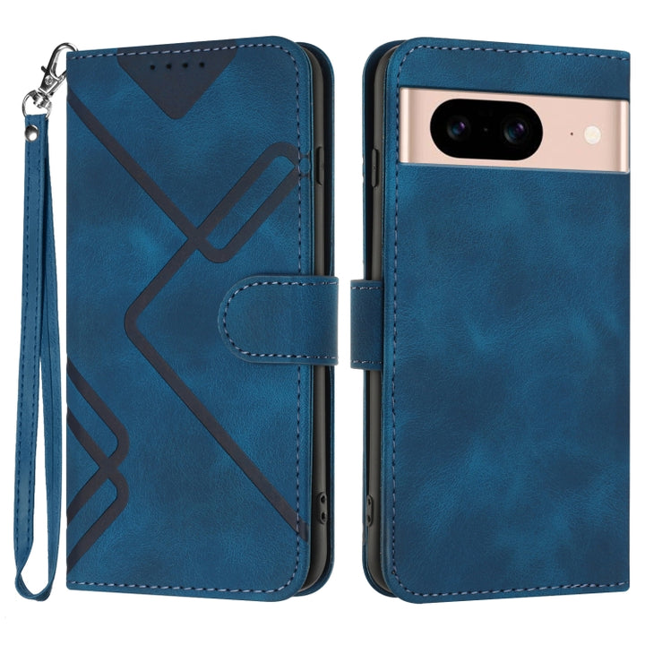 Line Pattern Skin Feel Leather Phone Case, For Google Pixel 9a, For Google Pixel 9 Pro, For Google Pixel 9, For Google Pixel 8a, For Google Pixel 7 Pro 5G