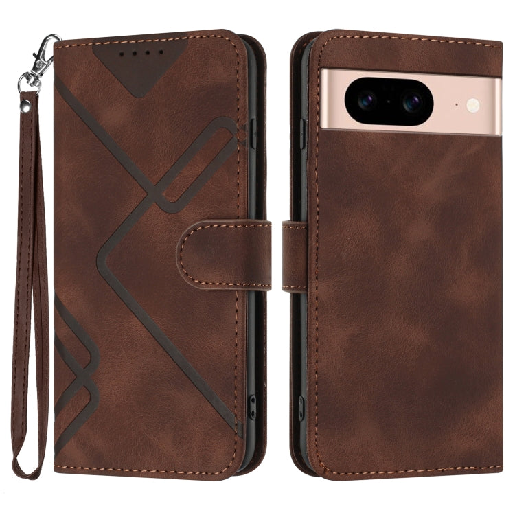 Line Pattern Skin Feel Leather Phone Case, For Google Pixel 9a, For Google Pixel 9 Pro, For Google Pixel 9, For Google Pixel 8a, For Google Pixel 7 Pro 5G