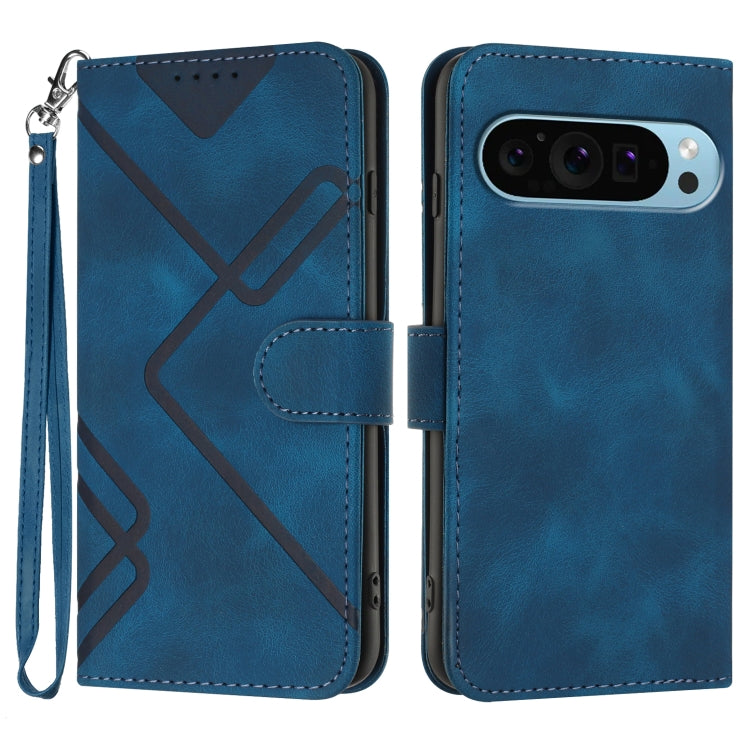 Line Pattern Skin Feel Leather Phone Case, For Google Pixel 9a, For Google Pixel 9 Pro, For Google Pixel 9, For Google Pixel 8a, For Google Pixel 7 Pro 5G