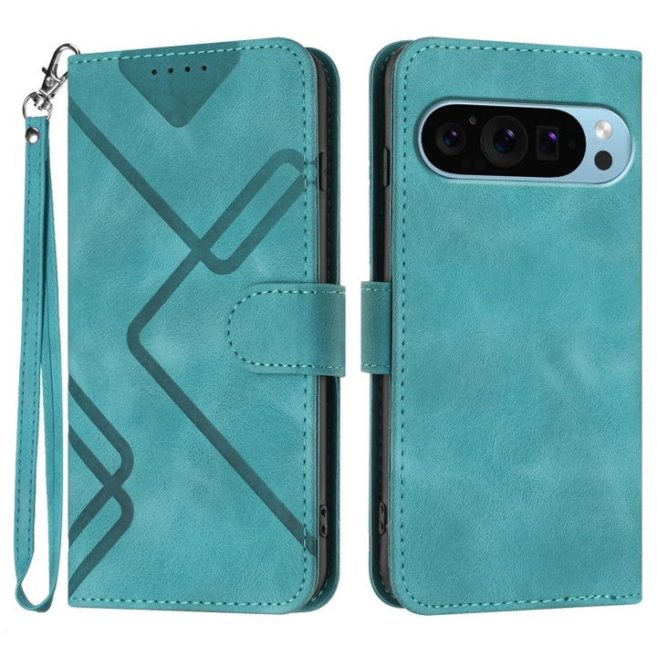 Line Pattern Skin Feel Leather Phone Case, For Google Pixel 9a, For Google Pixel 9 Pro, For Google Pixel 9, For Google Pixel 8a, For Google Pixel 7 Pro 5G